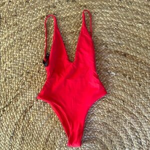 Vibrant Red One-Piece Swimsuit